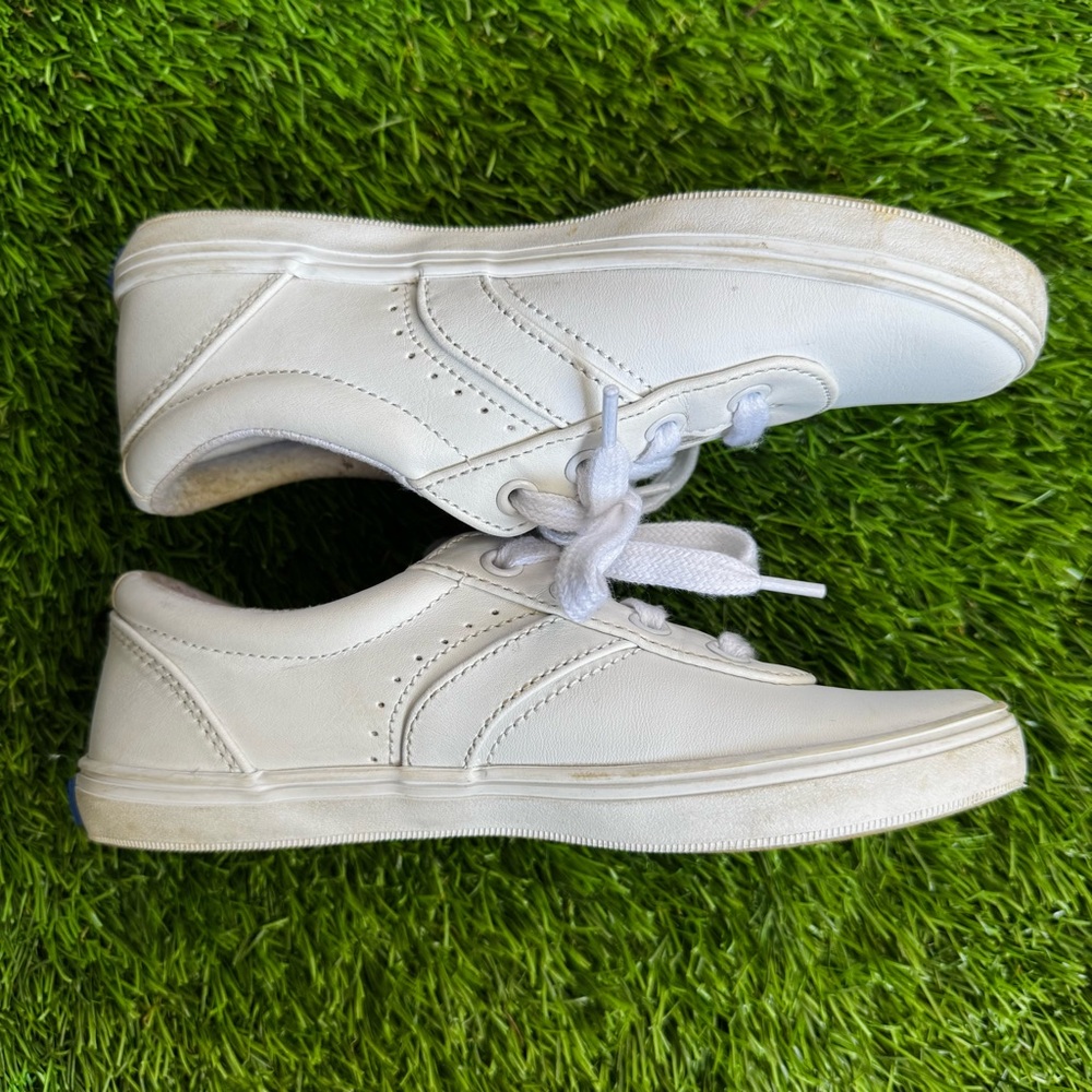 Keds (Kids) White Leather Riley Sneakers - Picture 6 of 10